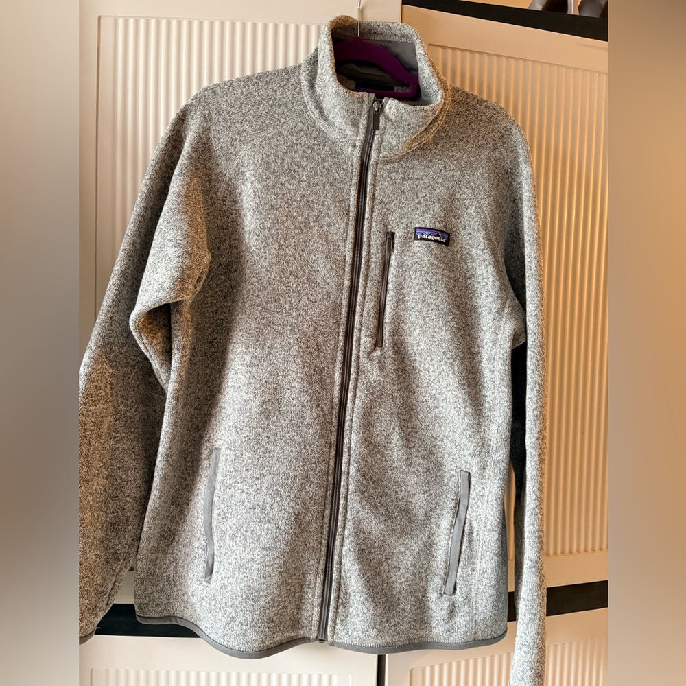 Patagonia Gray Fleece Jacket with Pink Trim